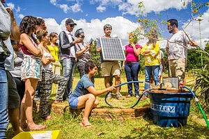 Demonstração do uso de energia solar